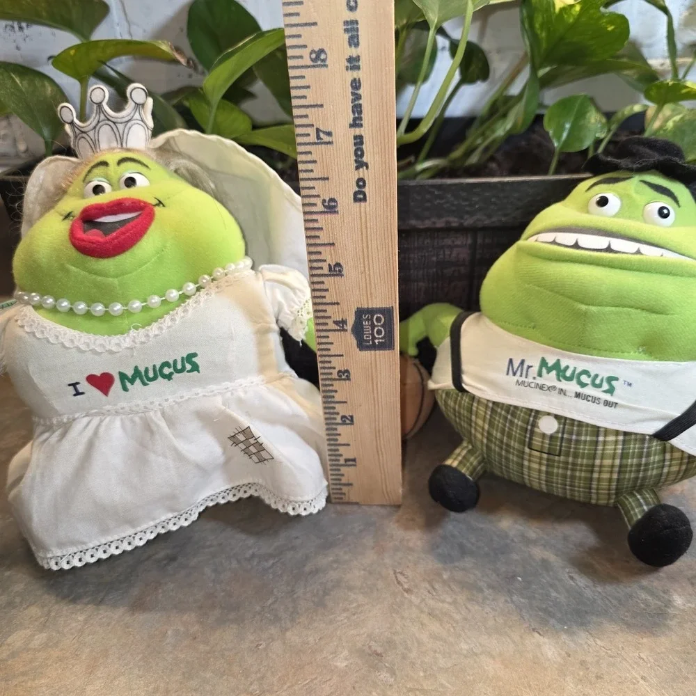 Mr. & Mrs. Mucus Bride & Groom Mucinex Advertisement Promo Plush Stuffed Toys